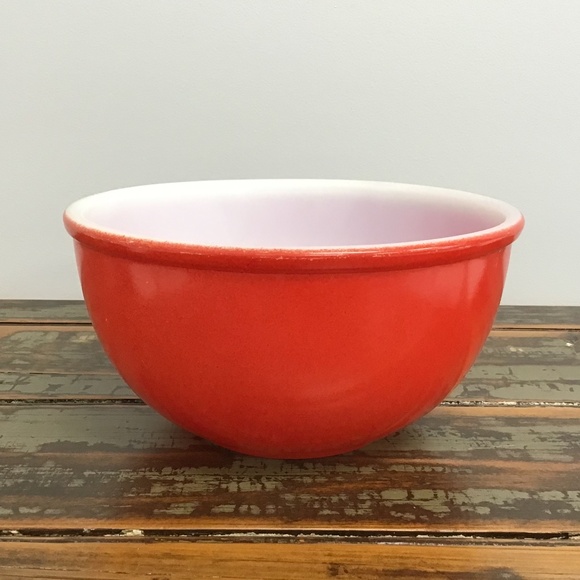 Fire King Vintage Bowl Red Glass Large - Picture 1 of 11
